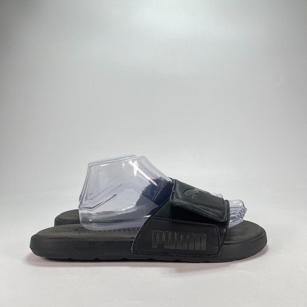 PUMA Cool Cat V Black Casual Comfort Adjustable Straps Slide Sandals Men's Sz 11